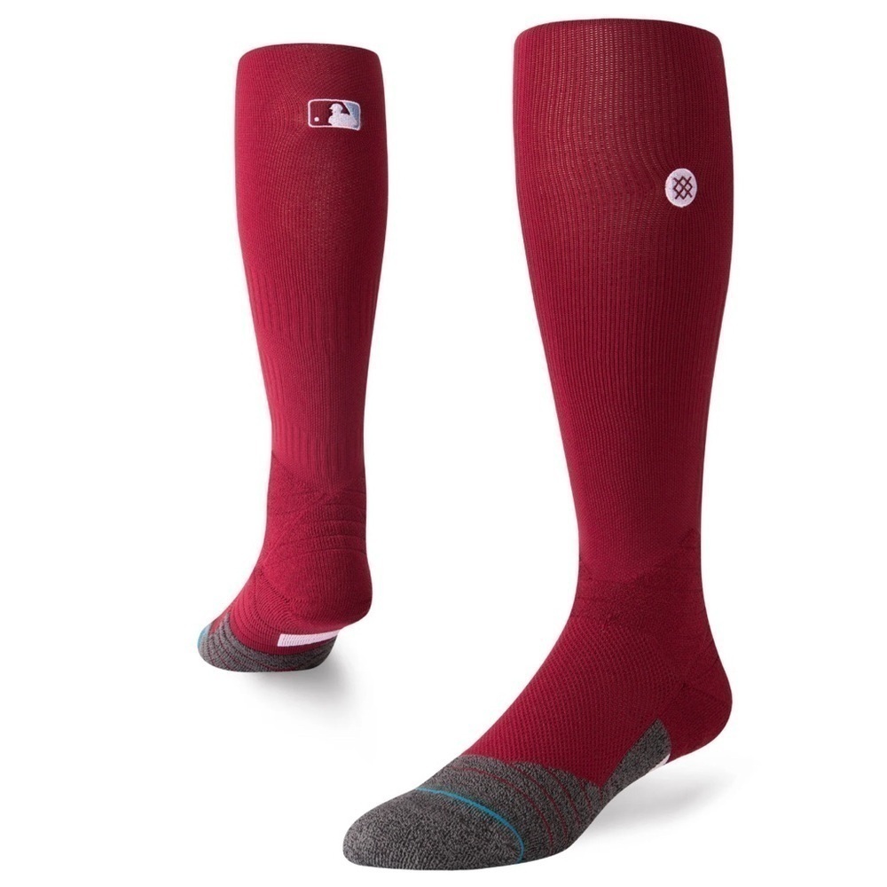 Stance MLB Diamond Pro OTC Socks Maroon Size Large NWT